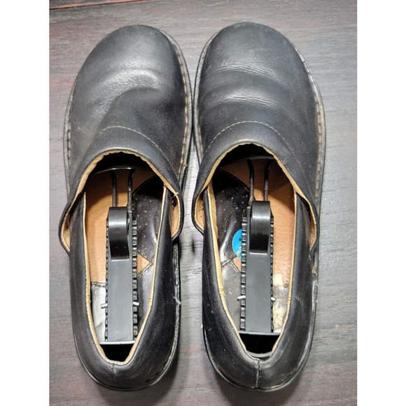 BOC Born Concept Shoes Womens 10 Peggy Slip On Wedge Clogs BC3632 Black Leather - Picture 1 of 9
